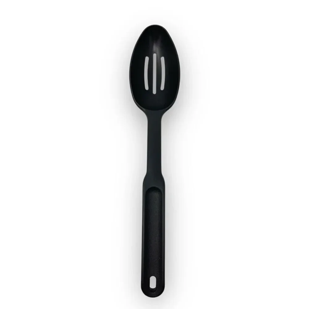 Pampered Chef Kitchen Utensil Black Slotted Serving Cooking Spoon Vintage